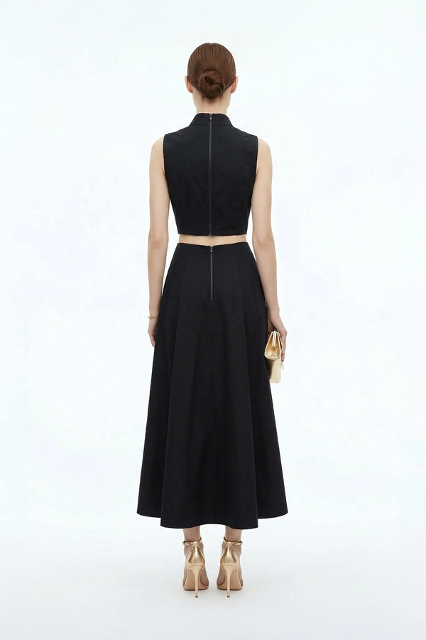 Camila Peplum Strap Maxi Vestido - Reina Diaz