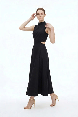 Camila Peplum Strap Maxi Vestido - Reina Diaz