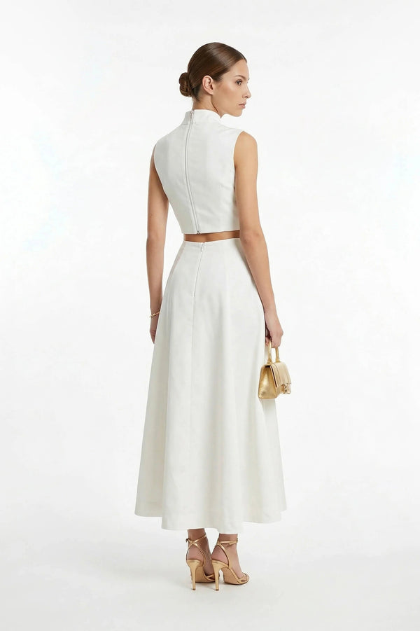 Camila Peplum Strap Maxi Vestido - Reina Diaz