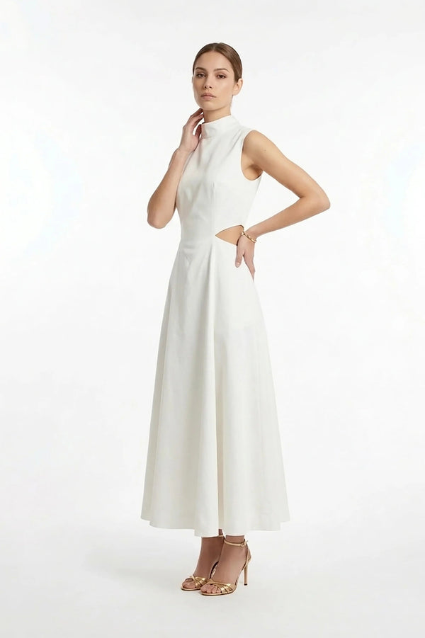 Camila Peplum Strap Maxi Vestido - Reina Diaz