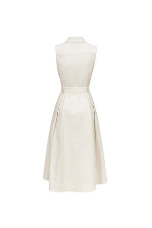 Camila Sleeveless Belted Midi Vestido - Reina Diaz