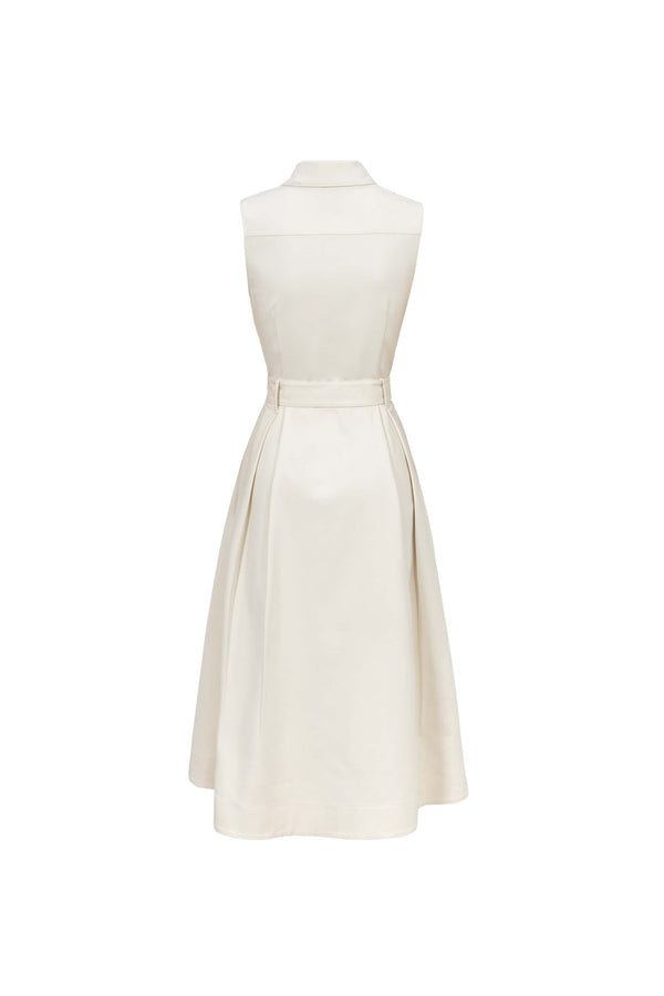 Camila Sleeveless Belted Midi Vestido - Reina Diaz