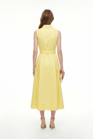 Camila Sleeveless Belted Midi Vestido - Reina Diaz