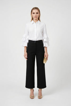Camille Ruffled Long - Sleeve Shirt Blouse  - Reina Diaz