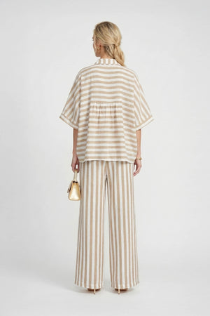 Cannes Striped High - Waist Tech Pants - Reina Diaz