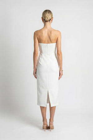 Capri Hardware Knotted Strapless Midi Dress - Reina Diaz