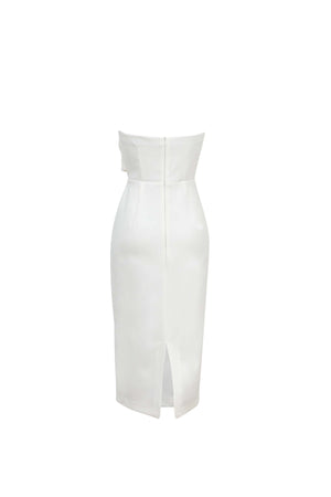 Capri Hardware Knotted Strapless Midi Dress - Reina Diaz