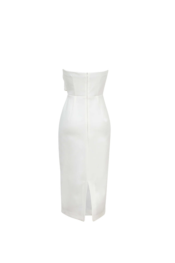 Capri Hardware Knotted Strapless Midi Dress - Reina Diaz