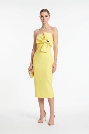 Capri Hardware Knotted Strapless Midi Dress - Reina Diaz
