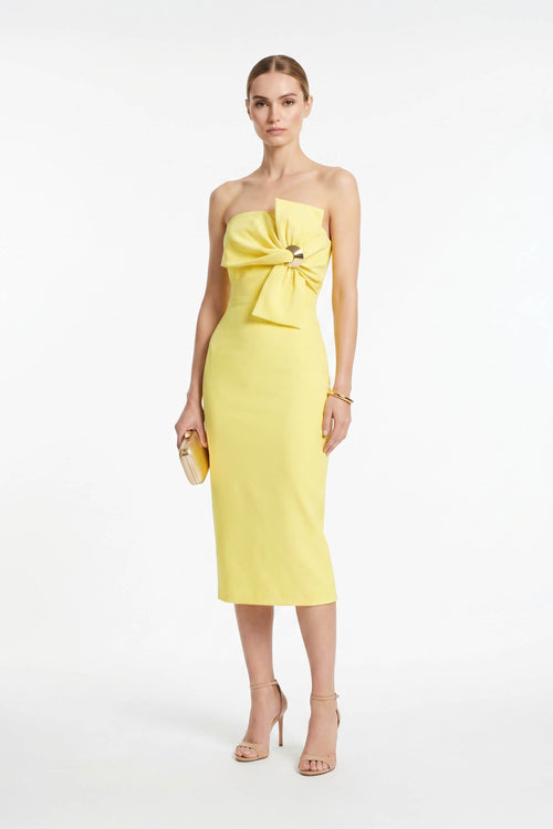 Capri Hardware Knotted Strapless Midi Dress - Reina Diaz