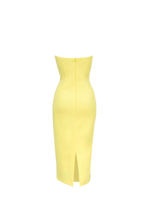 Capri Hardware Knotted Strapless Midi Dress - Reina Diaz