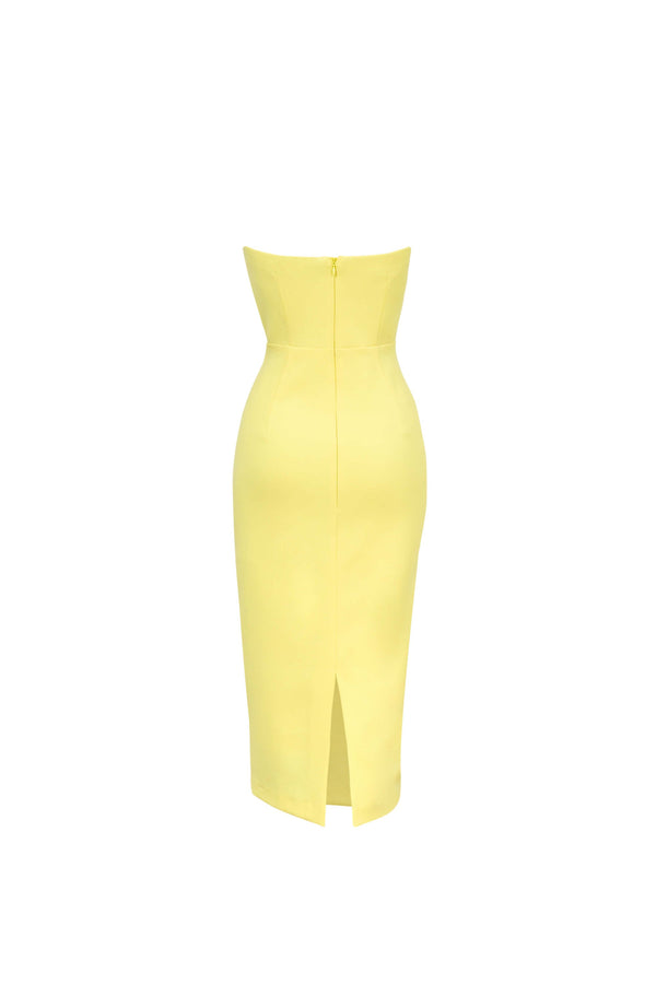 Capri Hardware Knotted Strapless Midi Dress - Reina Diaz