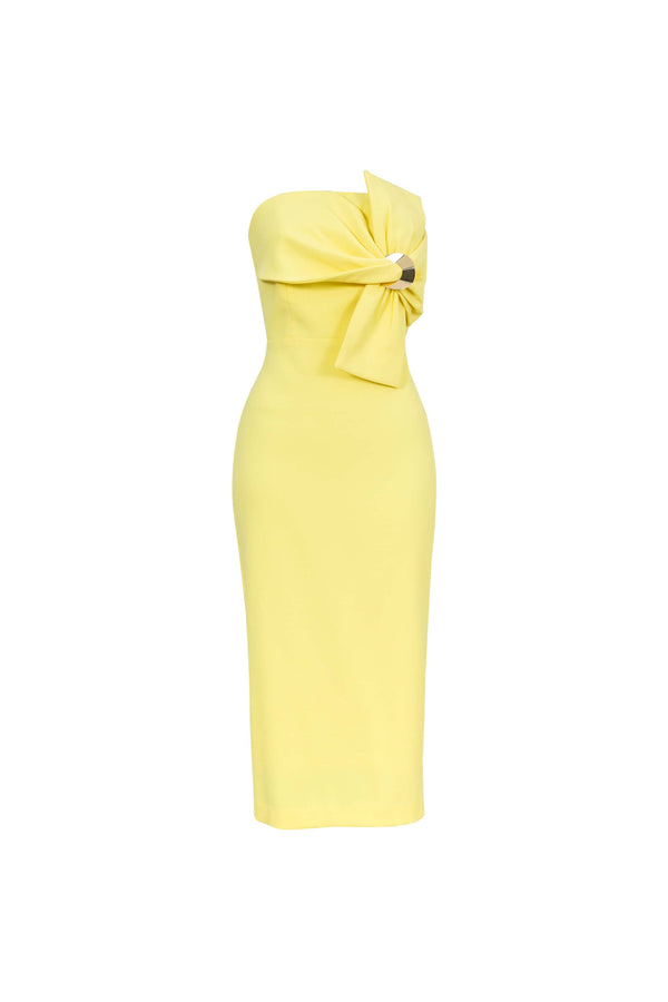 Capri Hardware Knotted Strapless Midi Dress - Reina Diaz