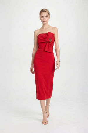 Capri Hardware Knotted Strapless Midi Dress - Reina Diaz