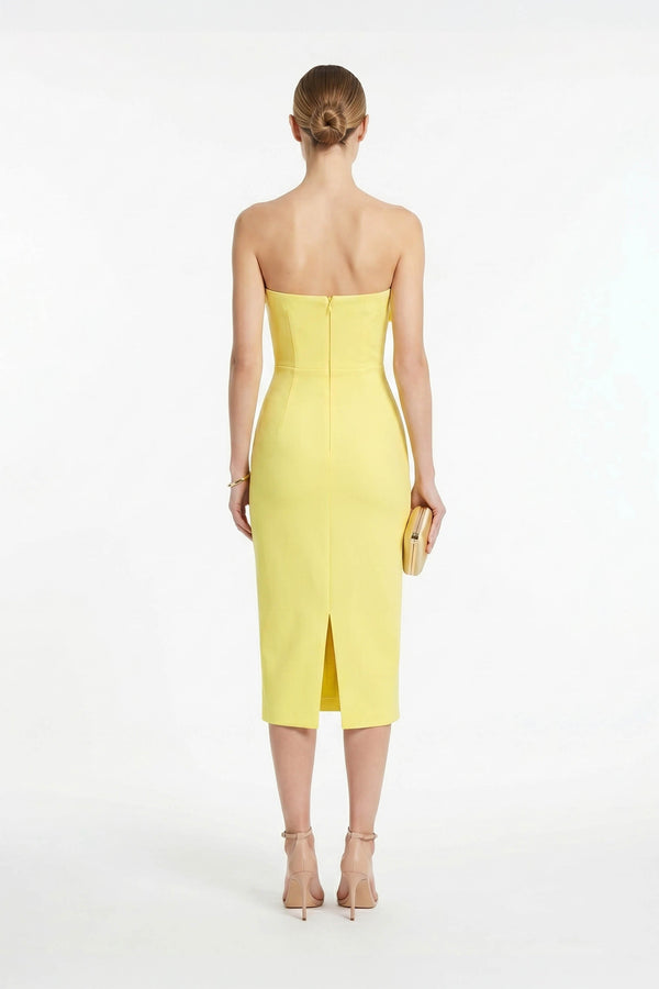 Capri Hardware Knotted Strapless Midi Dress - Reina Diaz