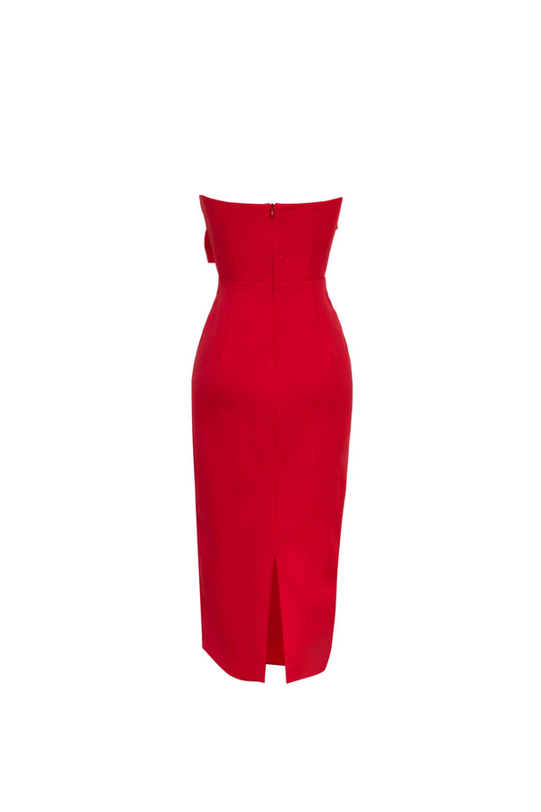 Capri Hardware Knotted Strapless Midi Dress - Reina Diaz