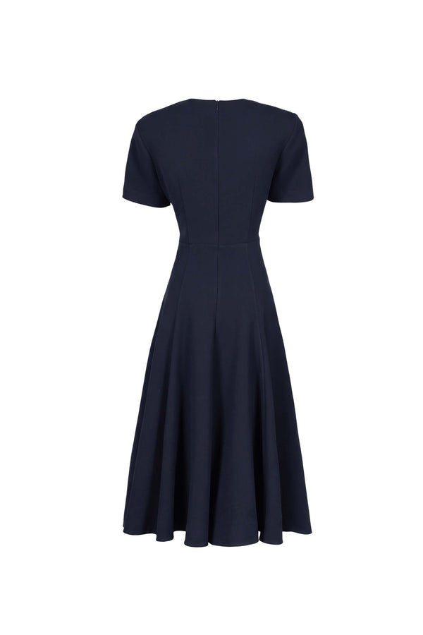Cassandra Flap-Pocket A-Line Midi Vestido 526303 MAR - Reina Diaz