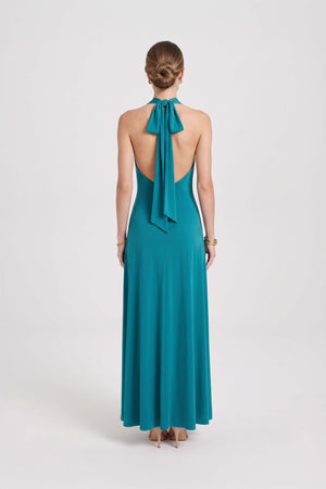 Cassandra Halter Plunging Maxi Vestido 723206 PET - Reina Diaz