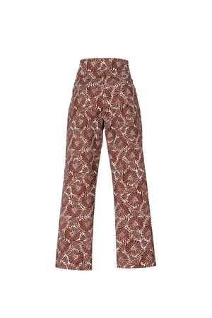 Cassandra Printed Flap High-Waist Pantalón 731126 CAF - Reina Diaz