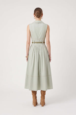 Claudia Belted Utility Sleeveless Midi Vestido 723145MUS - Reina Diaz
