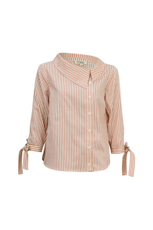 Cynthia Layered-Detail Button-Down Blusa 752953 - Reina Diaz