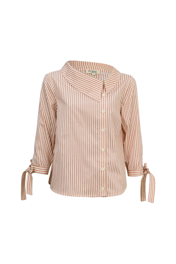 Cynthia Layered-Detail Button-Down Blusa 752953 - Reina Diaz