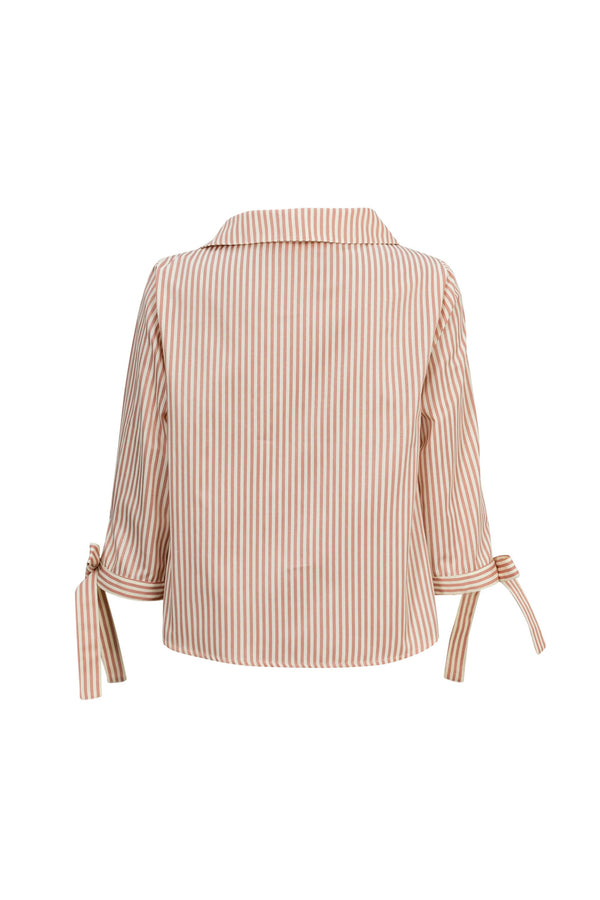 Cynthia Layered-Detail Button-Down Blusa 752953 - Reina Diaz