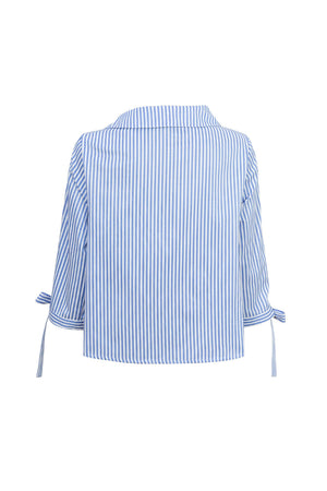 Cynthia Layered-Detail Button-Down Blusa 752953DEN - Reina Diaz