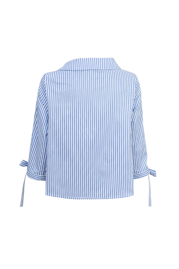 Cynthia Layered-Detail Button-Down Blusa 752953DEN - Reina Diaz