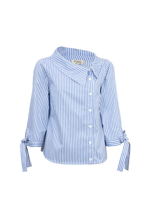 Cynthia Layered-Detail Button-Down Blusa 752953DEN - Reina Diaz