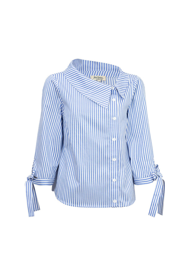 Cynthia Layered-Detail Button-Down Blusa 752953DEN - Reina Diaz
