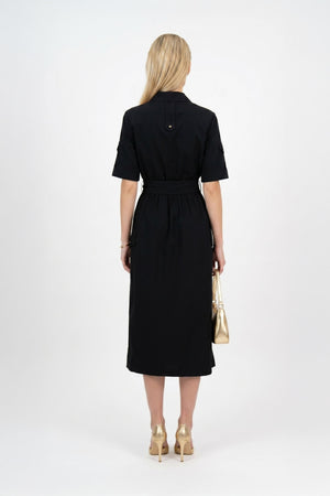 Dalia Moka Utility Midi Dress with Belt - Reina Diaz
