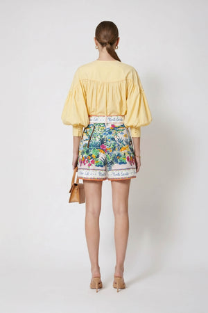 Dalia Puff - Sleeve Keyhole Cotton - Stretch Blouse - Reina Diaz