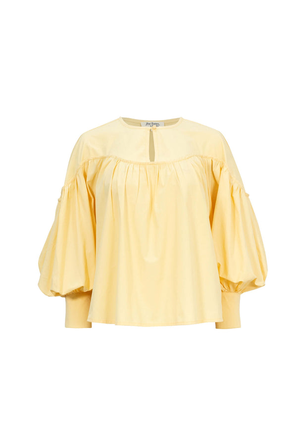 Dalia Puff - Sleeve Keyhole Cotton - Stretch Blouse - Reina Diaz