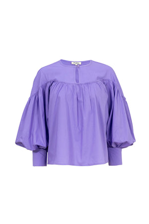 Dalia Puff - Sleeve Keyhole Cotton - Stretch Blouse - Reina Diaz