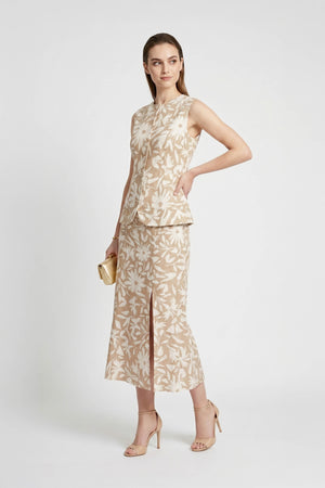 Danae Floral Linen Chaleco - Reina Diaz