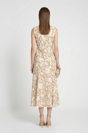 Danae Linen Slit Falda - Reina Diaz
