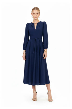 Destiny Pleated Midi Vestido - Reina Diaz