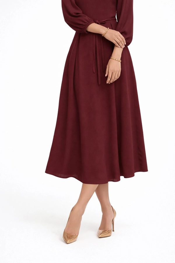 Destiny Pleated Midi Vestido - Reina Diaz