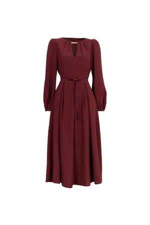 Destiny Pleated Midi Vestido - Reina Diaz