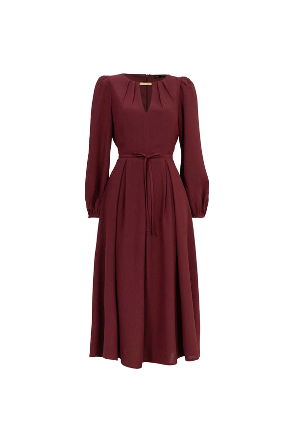 Destiny Pleated Midi Vestido - Reina Diaz