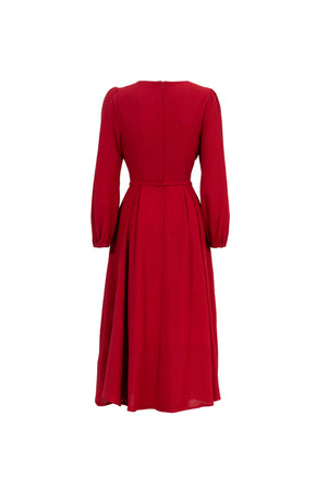 Destiny Pleated Midi Vestido - Reina Diaz