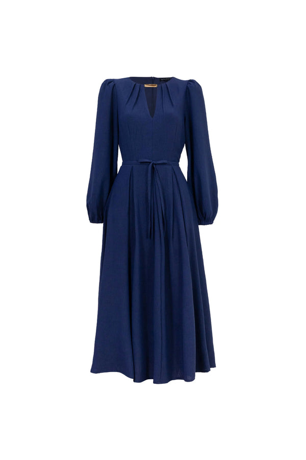 Destiny Pleated Midi Vestido - Reina Diaz