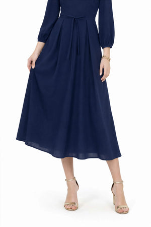 Destiny Pleated Midi Vestido - Reina Diaz