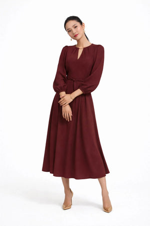 Destiny Pleated Midi Vestido - Reina Diaz