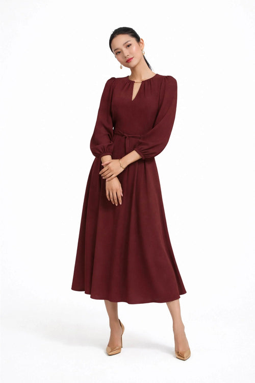 Destiny Pleated Midi Vestido - Reina Diaz