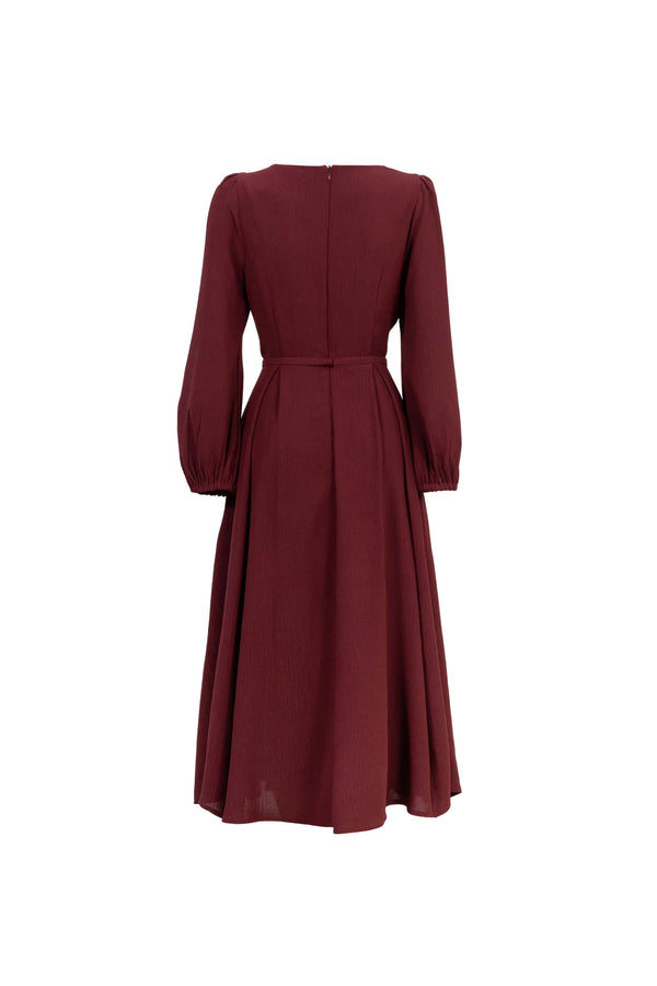 Destiny Pleated Midi Vestido - Reina Diaz