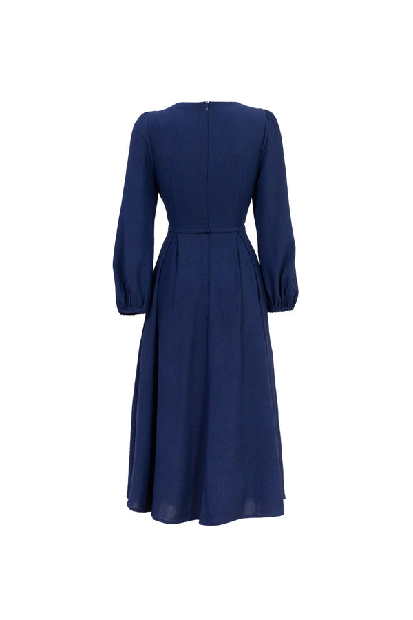 Destiny Pleated Midi Vestido - Reina Diaz