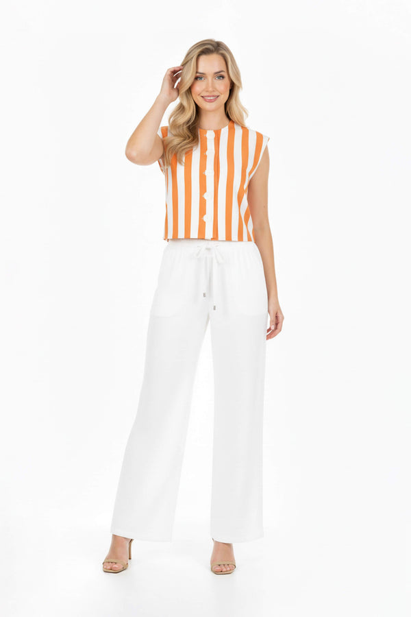 Diana Striped Cropped Vest - Reina Diaz