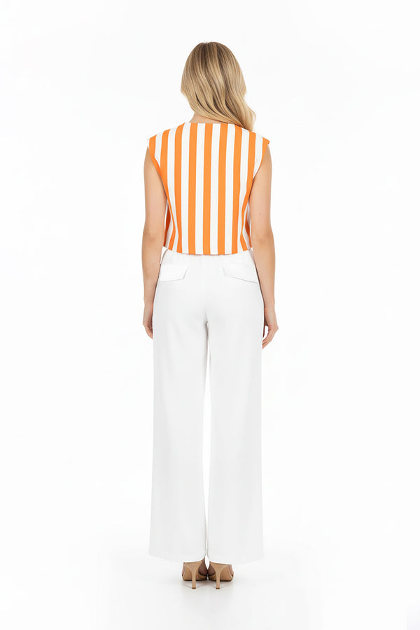 Diana Striped Cropped Vest - Reina Diaz